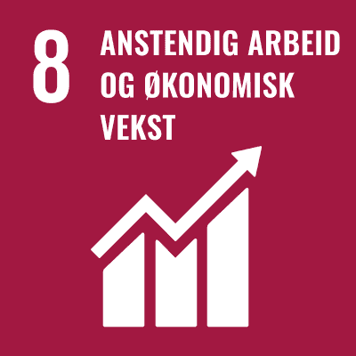 FN's bærekraftmål nr. 8: Anstendig arbeid og økonomisk vekst. Grafikk.